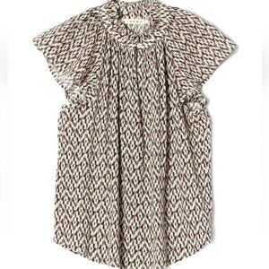 Xirena Jen Abstract Print Chalk Color Top SizeXS